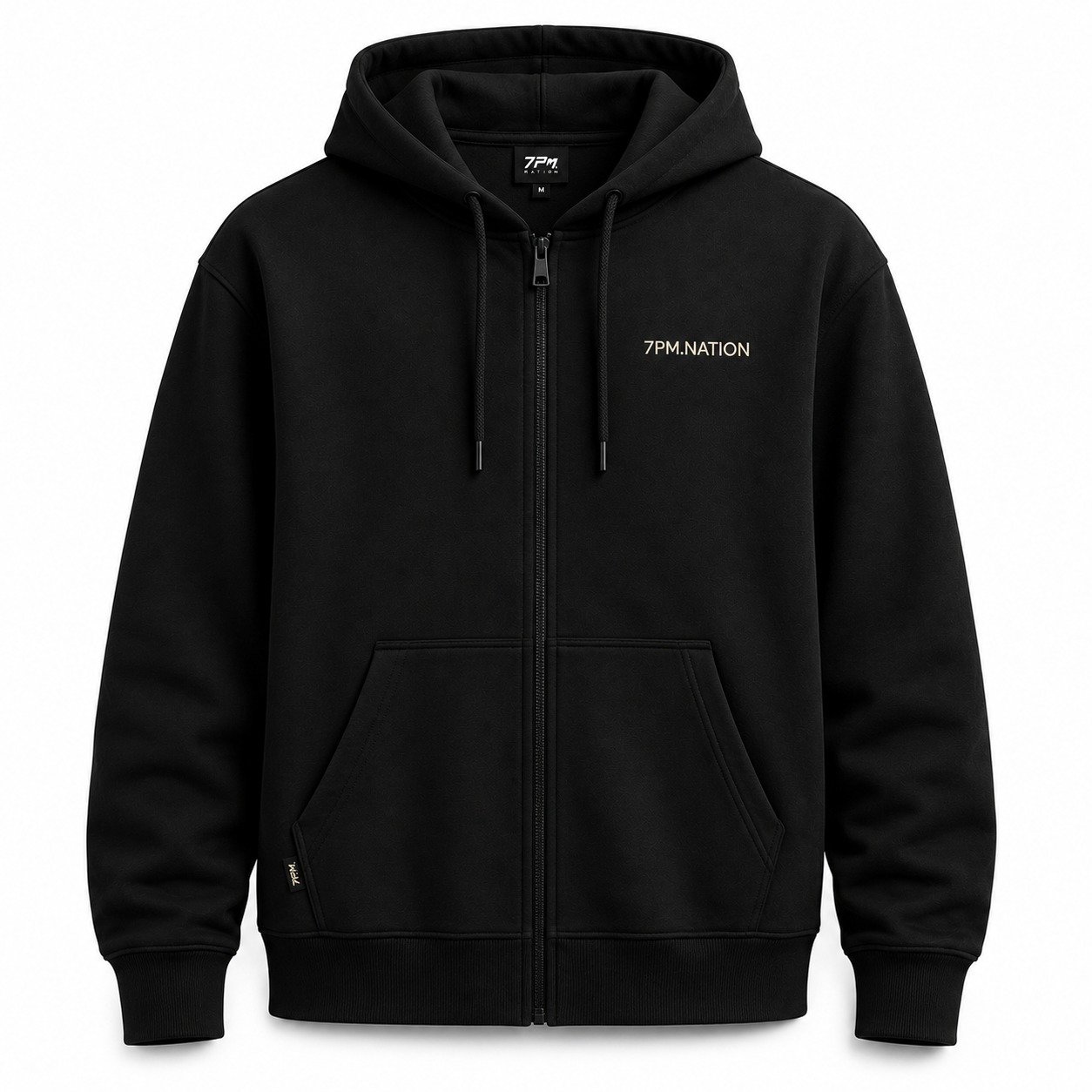 Hoodie - model zipper warna hitam