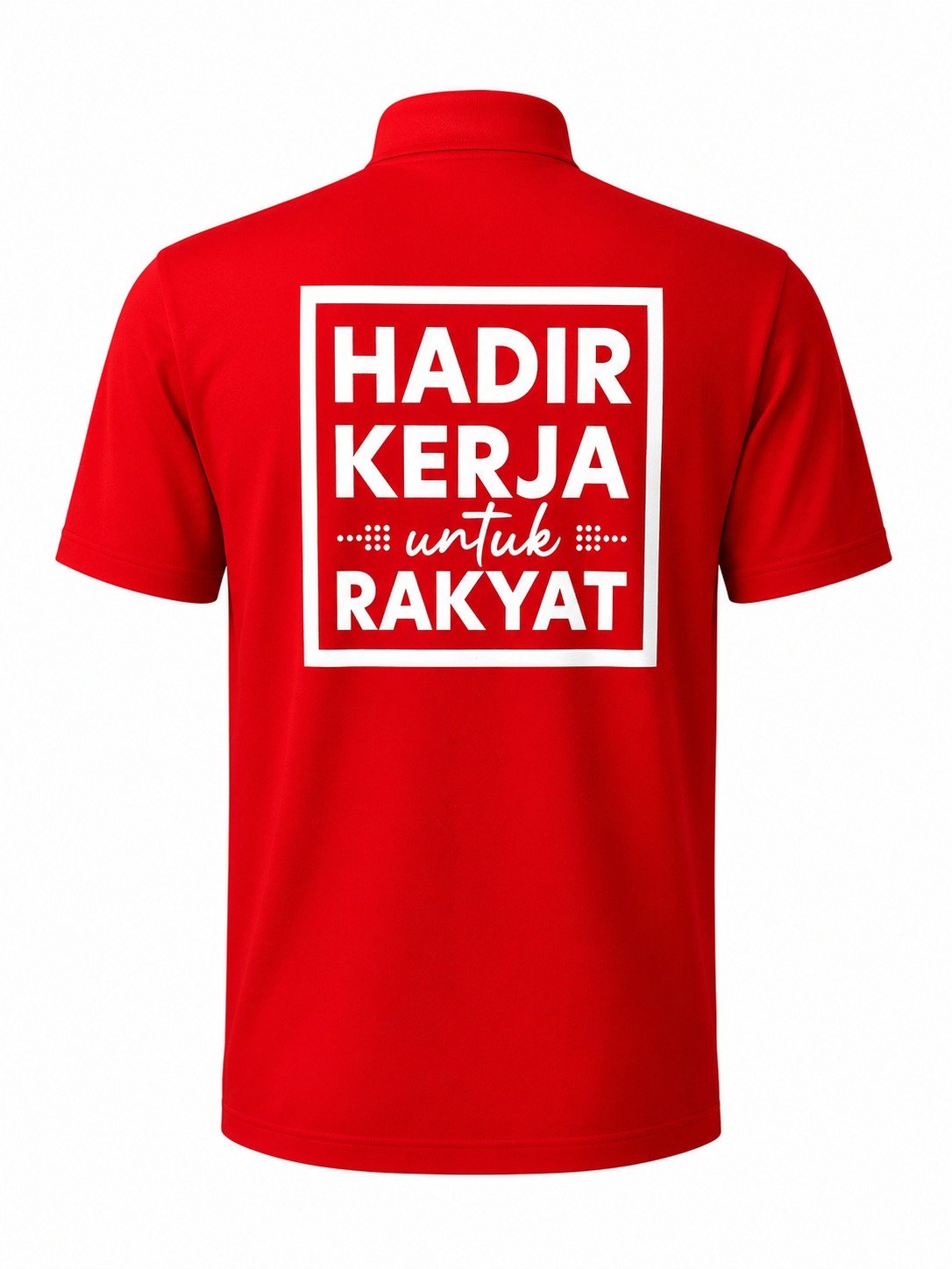 Kaos custom - hasil sablon tampak belakang