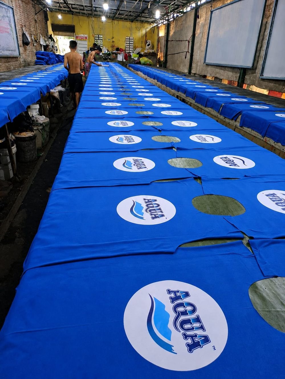 Area produksi sablon - hasil sablon siap jemur