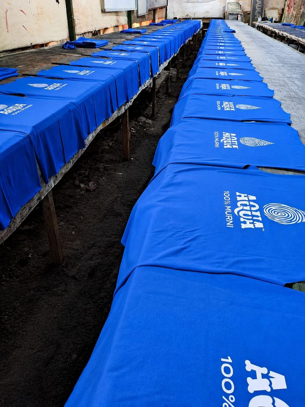 Area produksi sablon - proses sablon kaos