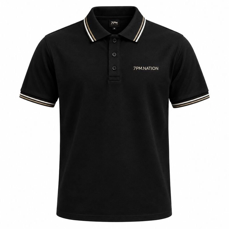 Kaos polo custom warna hitam